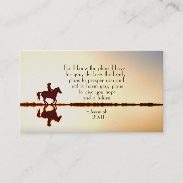 Den Jeremiah 29:11 för vet jag att planerar mig Visitkort (Framsida)