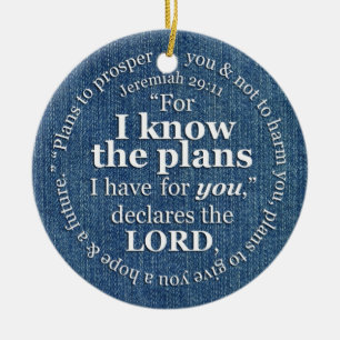 Den Jeremiah 29:11 vet jag att planerar Julgransprydnad Keramik