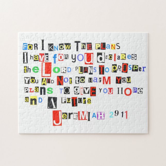 Den Jeremiah 29:11ransomen noterar stil Pussel (Horisontell)