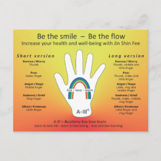 Den Jin Shin avgiften - räcka (vykortet) Vykort