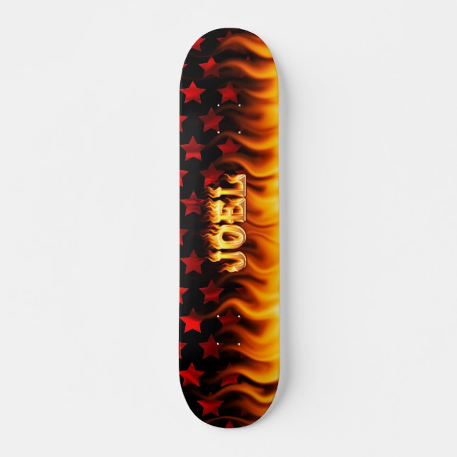 Den Joel skateboarden avfyrar och flammar design Skateboard Bräda 21,5 Cm (Framsida)