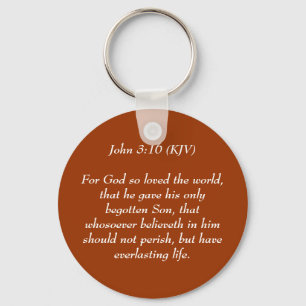 Den John 3:16 (KJV) för gud älskade så världen Nyckelring