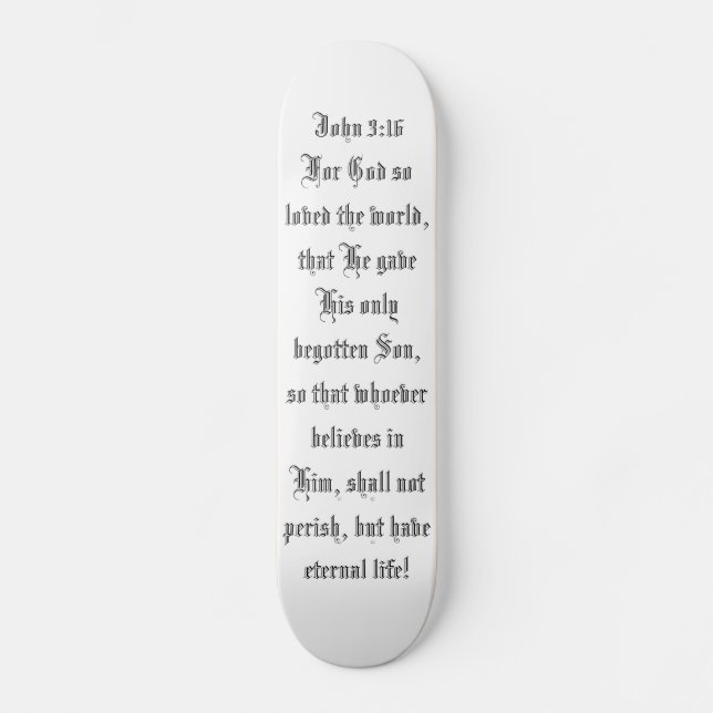 Den John 3:16skridskon stiger ombord Old School Skateboard Bräda 21,6 Cm (Framsida)