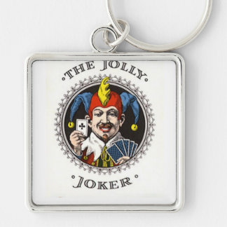 Den jolly jokeren som leker det grafiska kortet fyrkantig silverfärgad nyckelring