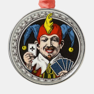 Den jolly jokeren som leker det grafiska kortet julgransprydnad metall