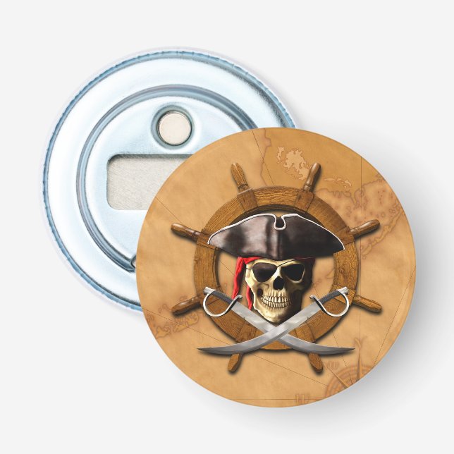 Den Jolly Roger piraten rullar Flasköppnare (Framsidan)