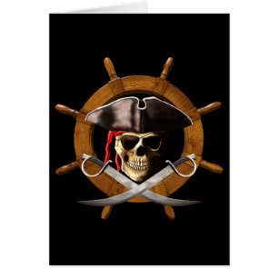 Den Jolly Roger piraten rullar Hälsningskort