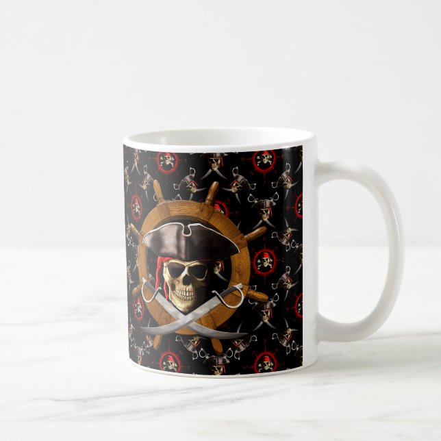 Den Jolly Roger piraten rullar Kaffemugg (Höger)