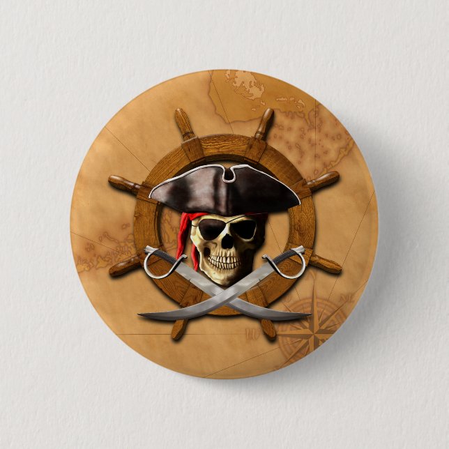 Den Jolly Roger piraten rullar Knapp (Framsida)