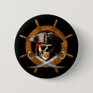 Den Jolly Roger piraten rullar Knapp