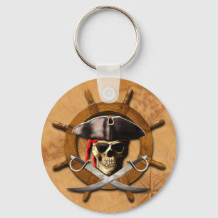 Den Jolly Roger piraten rullar Nyckelring