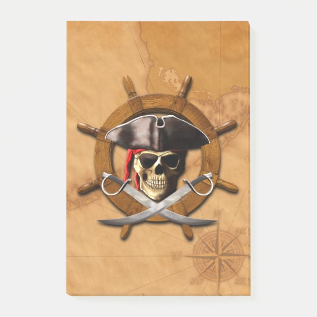 Den Jolly Roger piraten rullar Post-it Block (Framsida)