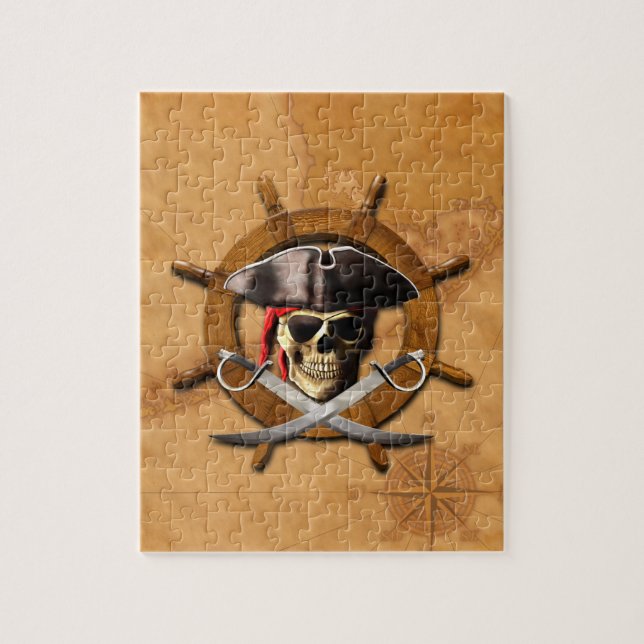Den Jolly Roger piraten rullar Pussel (Vertikal)