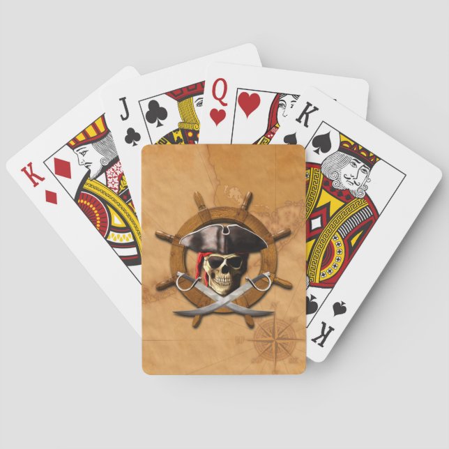 Den Jolly Roger piraten rullar Spelkort (Baksidan)