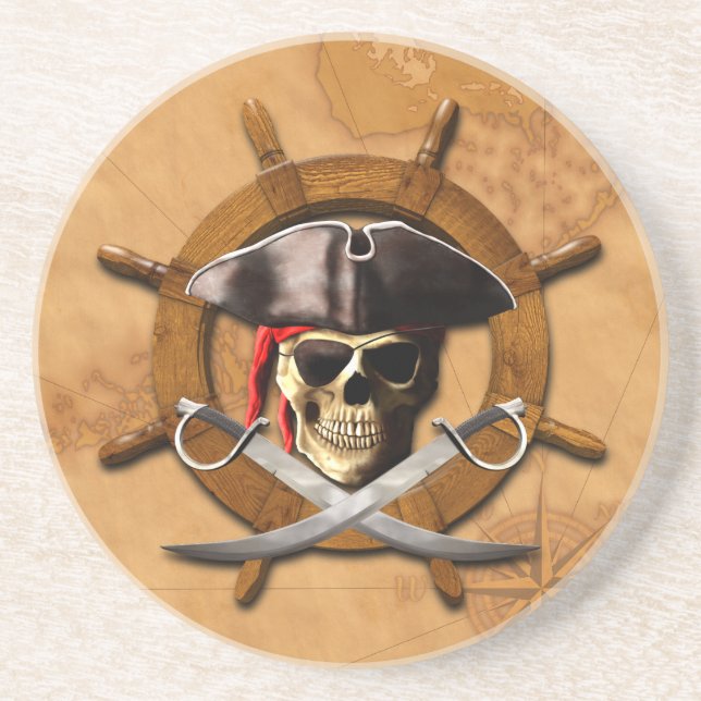 Den Jolly Roger piraten rullar Underlägg (Framsidan)