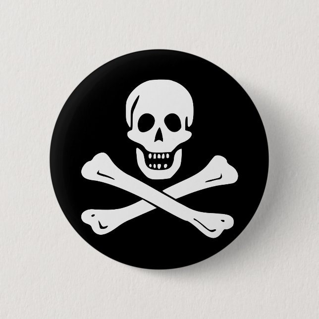 Den Jolly Roger piratflagga knäppas Knapp (Framsida)