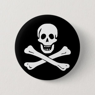 Den Jolly Roger piratflagga knäppas Knapp