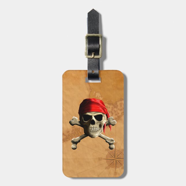 Den Jolly Roger piratkartan Bagagebricka (Vertikal Framsida)