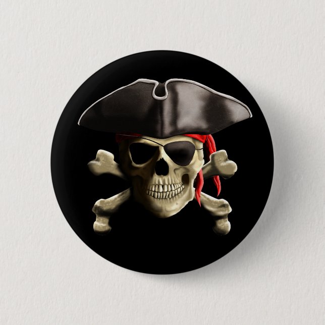 Den Jolly Roger piratskallen Knapp (Framsida)