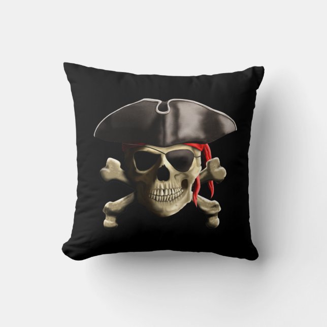 Den Jolly Roger piratskallen Kudde (Framsida)