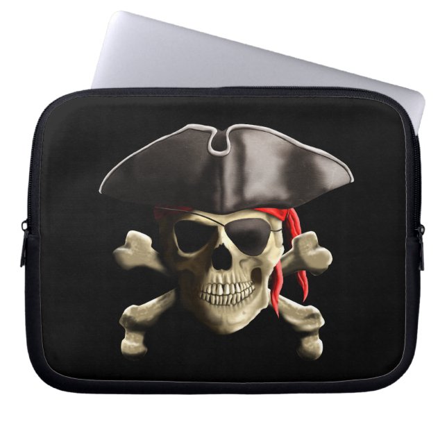 Den Jolly Roger piratskallen Laptop Fodral (Framsidan)