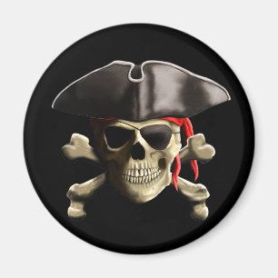 Den Jolly Roger piratskallen Magnet
