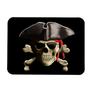 Den Jolly Roger piratskallen Magnet