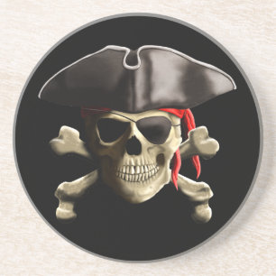 Den Jolly Roger piratskallen Underlägg Sandsten