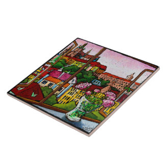 Den Jonathan Kis-Leven solnedgången i Prague Kakelplatta