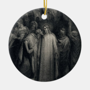 Den Judas kyssen av Gustave Dore Julgransprydnad Keramik
