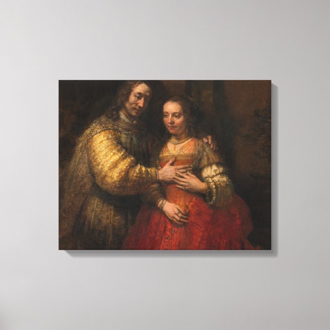 Den judiska Briden (av Rembrandt) Canvastryck (Framsida)
