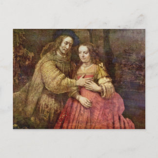 Den judiska briden (paret) av Rembrandt Van Rij Vykort
