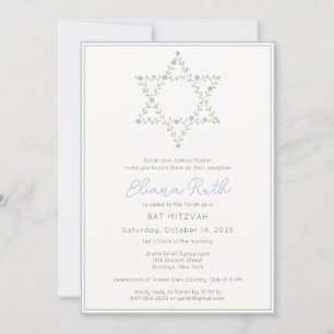 Den judiska Elegantens Blommigt David Bat mitzvah Inbjudningar
