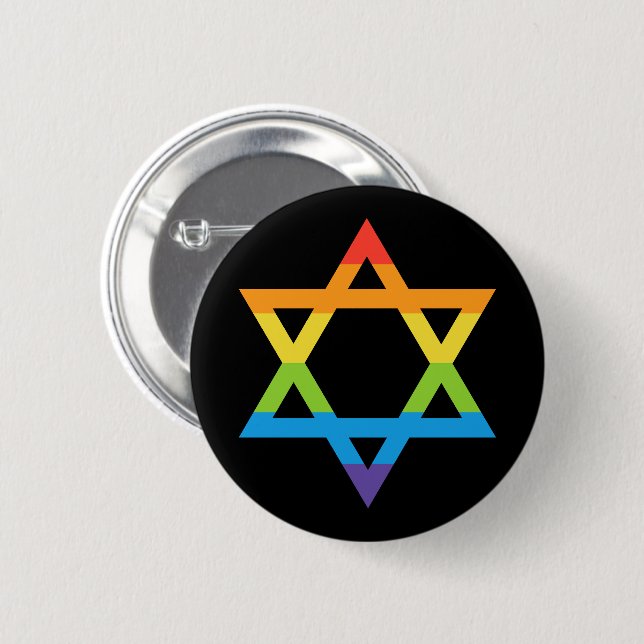 Den judiska israeliska stjärnan av David-Pridet Må Knapp (Framsida & baksida)