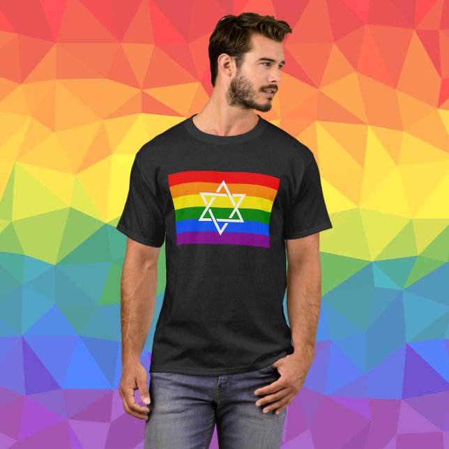 Den judiska stjärnan av David Gay PıRainbow Flagga T Shirt (Skapare uppladdad)