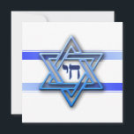 Den judiska stjärnan av David Hebrew Chai Blue and<br><div class="desc">Den judiska stjärnan av David Hebrew Chai Blue and White</div>