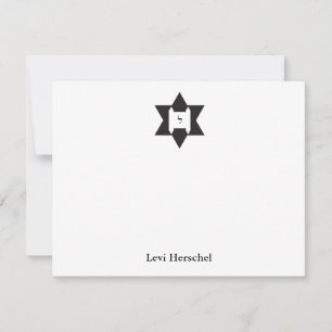 Den judiska stjärnan av David Pub Mitzvah Tack Anteckningskort