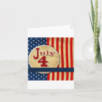 Den Juli 4th amerikanska flaggan noterar kort
