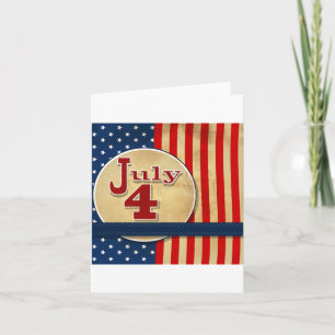 Den Juli 4th amerikanska flaggan noterar kort