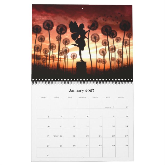 Den Julie fantasin Silhouettes Fain konstkalendern Kalender (Jan 2027)