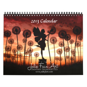 Den Julie fantasin Silhouettes Fain konstkalendern Kalender