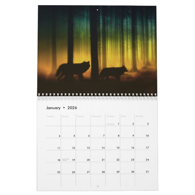 Den Julie fantasin Silhouettes Fain konstkalendern Kalender (Jan 2026)