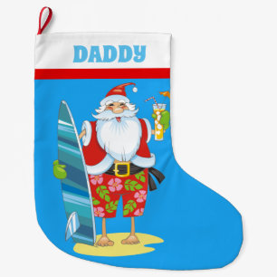 Den julstrandSanta helgdag tillfogar textstrumpan Stor Julstrumpa
