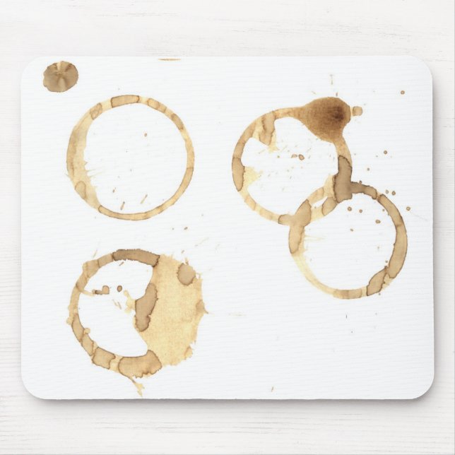 Den kaffe befläckte musen vadderar musmatta (Framsidan)