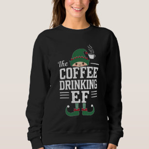 Den kaffedrickande älffamiljen som matchar julen t shirt