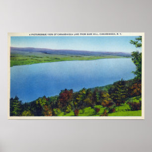 Den kala backen beskådar av Canandaigua sjön Poster