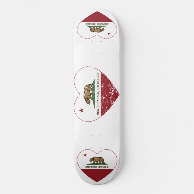 den Kalifornien flagga monterey parkerar bedrövad Skateboard Bräda 20,5 Cm (Framsida)