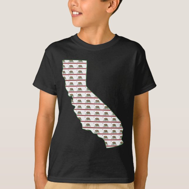 Den Kalifornien flagga skisserar T-shirt (Framsida)