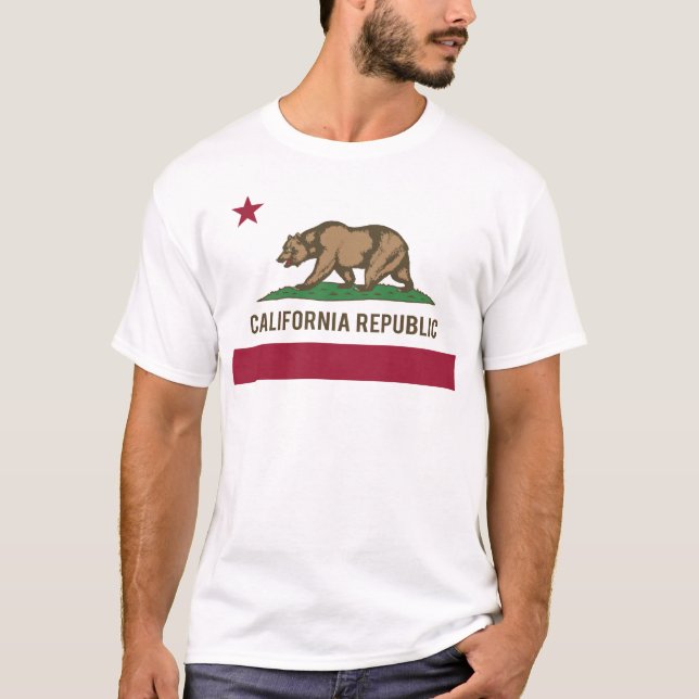 Den Kalifornien republiken sjunker - färg Tee (Framsida)