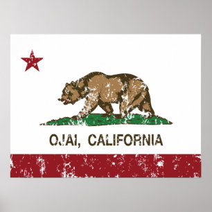 Den Kalifornien republiken sjunker Ojai Poster